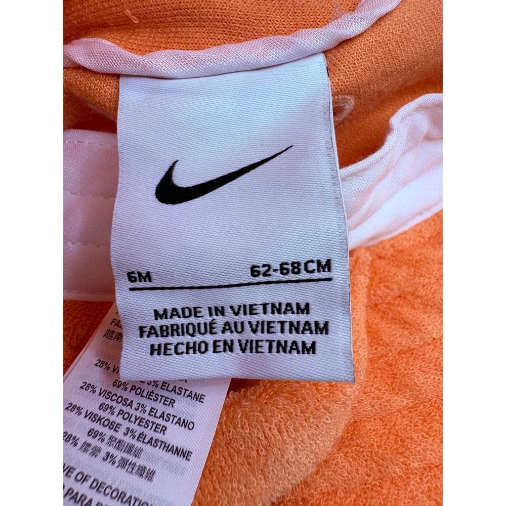 Nike Baby Terry Cloth Bucket Hat Orange Embroidered Swoosh 6M N013-N8N